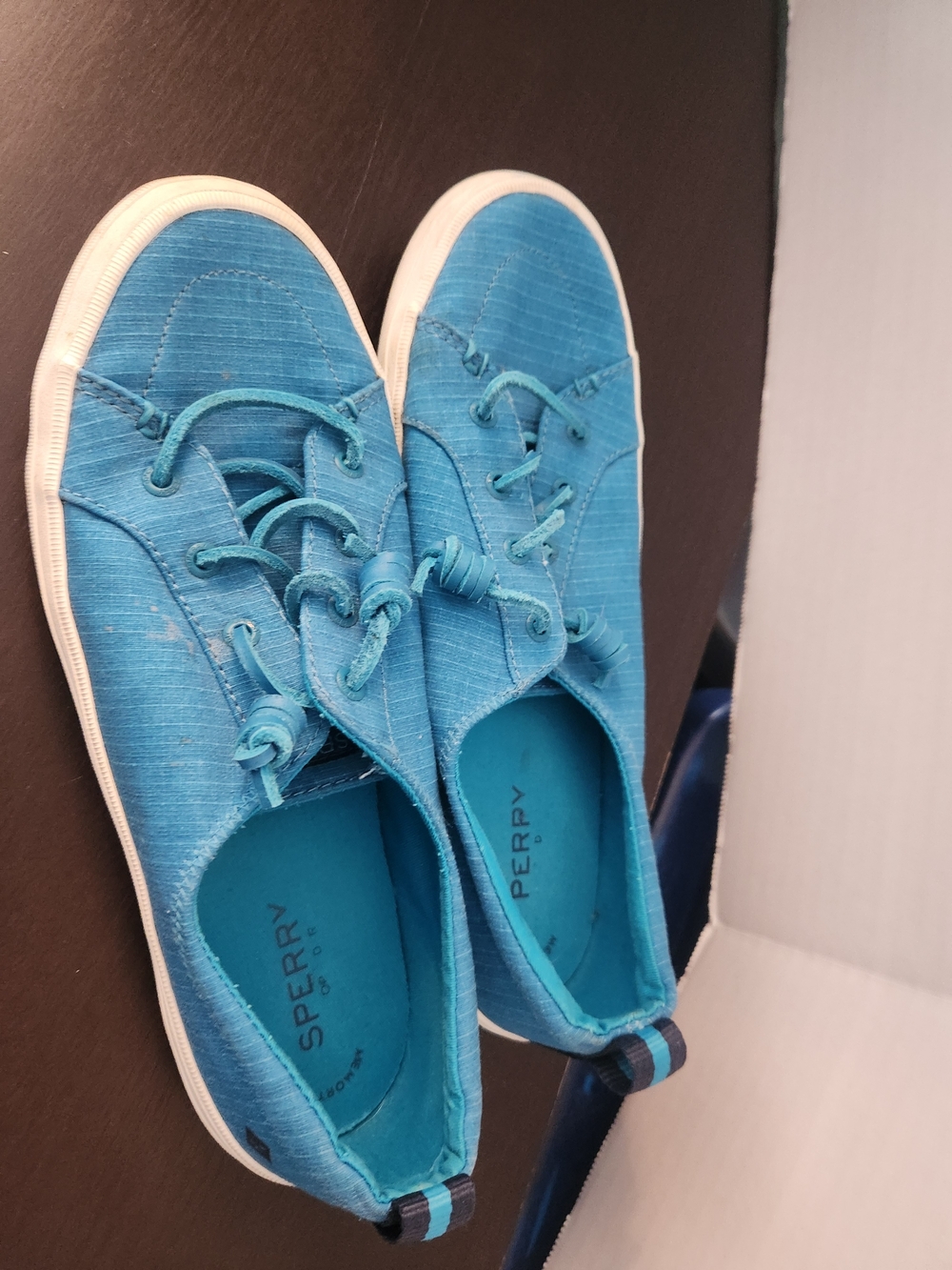 Sperry Blue Casual Canvas Lace-Up Sneakers for Women